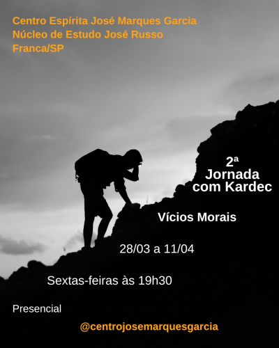 V&iacute;cios Morais &eacute; tema de curso no Centro Esp&iacute;rita Jos&eacute; Marques Garcia